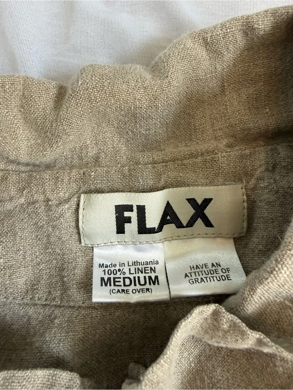 Flax 100% Linen Vintage 90s Natural Beige Button lightweight Jacket - Lagenlook